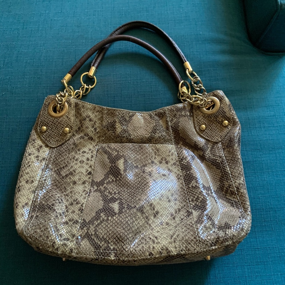 Cynthia Rowley Python Print Leather Shoulder Bag - image 2